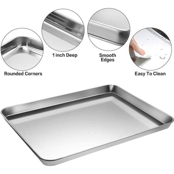 Stainless Steel Baking Sheet Tray Cooling Rack with Silicone Baking Mat Set - Picture 11 of 16